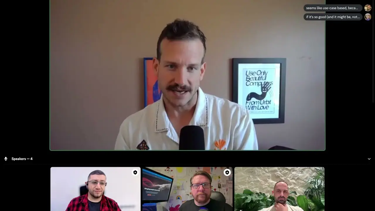 The ClawCast, Episode 3: host Hannes Rudolph and guests Josh Lehman, Sedrak Hovhannisyan, and Alexander Adamyan on a video call